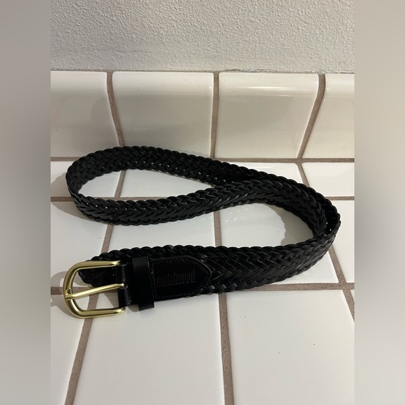 Metalwood Studio Black Leather Braided Belt - Picture 3 of 6